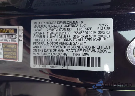 2023 Acura Rdx A-Spec Advance Package z USA, uszkodzony, nr VIN 5J8TC2H89PL001782